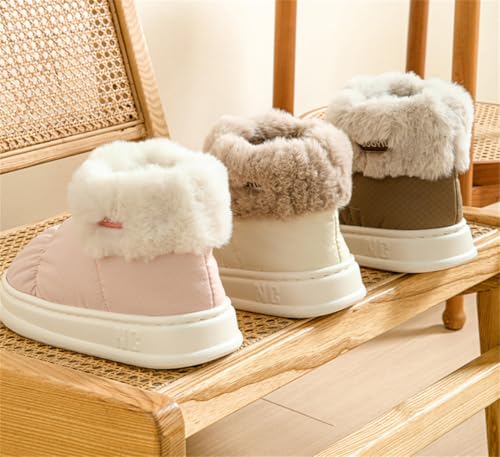 Rungion Women Mens Platform House Slippers Outdoor Waterproof Snow Boots Thick Plush Lined Shoes Home Slipper Winter Warm Shoes4