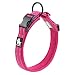 Pettom Adjustable Nylon Pet Collar Padded 1" Large 3M Reflective Dog Collar with Ring(M, Purple)