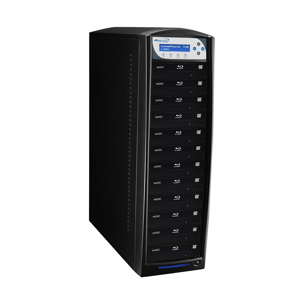 Vinpower Digital SharkBluCP 12 Target Blu-ray BDXL DVD CD Disc Duplicator with USB 3.0 + 2 TB Hard Drive + Add CopyProtection