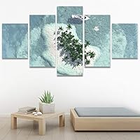 SIGNWIN 5 Panel Canvas Wall Art Modern Art Beach Coastal Expressive Global Multicolor Photography for Home Decorations Ready to Hang - 60