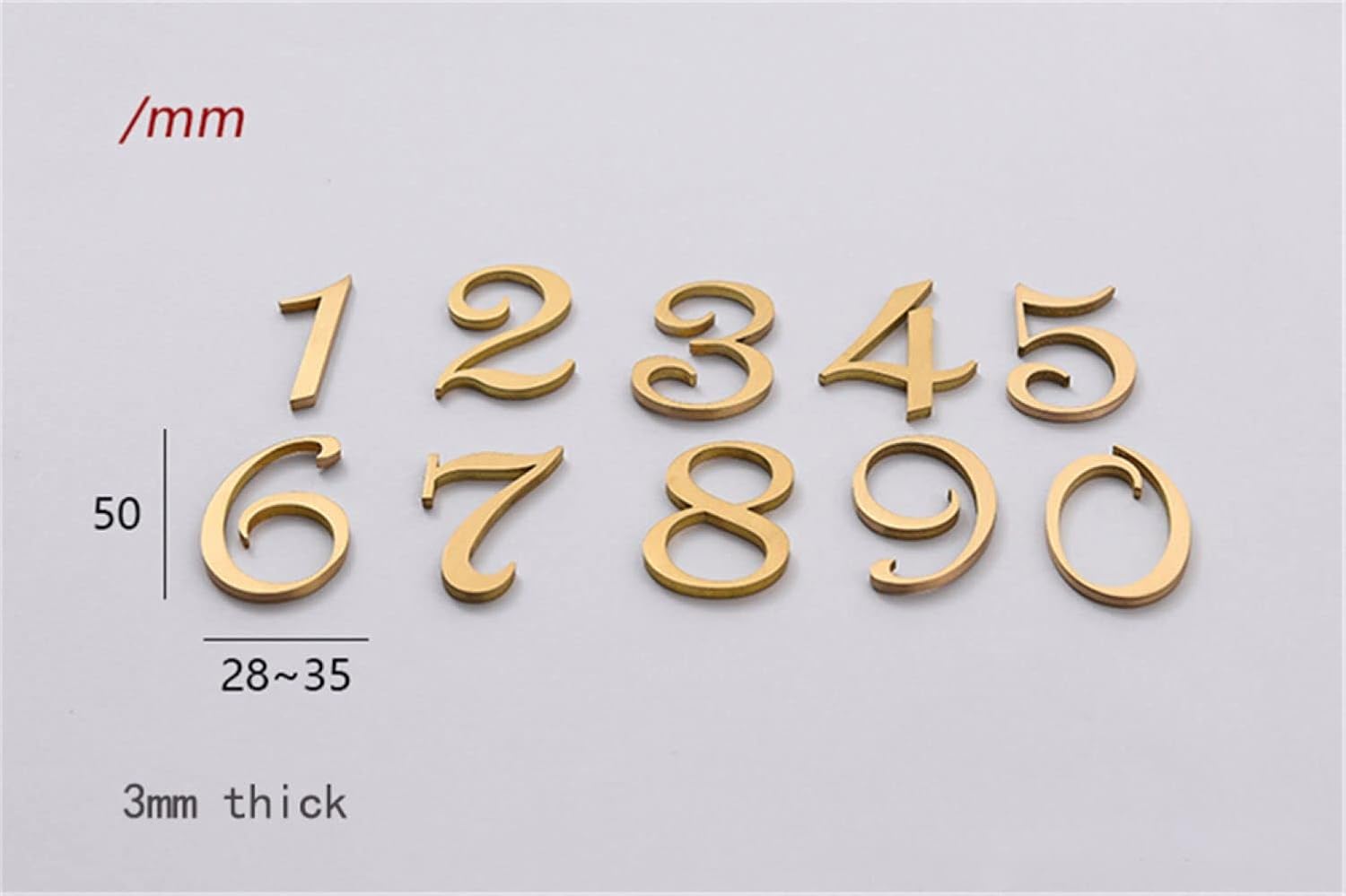 2 Inch House Numbers, Brass Number Plate Metal Modern Address Numbers Garden Door Mailbox Decor Anti-Rust Visibility Signage (4)