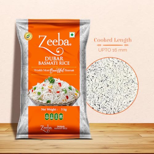 Image of Zeeba Dubar Basmati Rice 5 Kg, Smart Choice at Smart Price (Cooked length up to 16mm)* (Pack of 3)