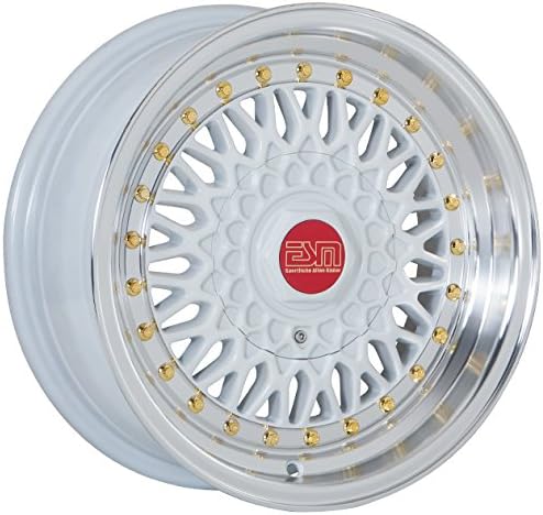 ESM-002R Wheels Rims White Machined Lip 15x7 15" 4x100 5x100 +15 cb 57.1 ESM Wheels