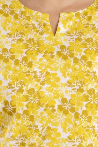 Image of Women's Floral Print Tunic Top, 3 /4 Sleeve, V-Neck, Casual Wear
