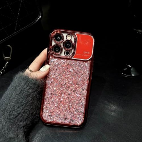 Étui de téléphone brillant pour iPhone 15 Pro Max ENILSA antichoc rouge