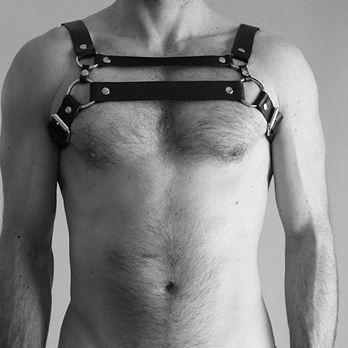 Miniatura 4 de Arnés de cuero PU Menual Cuerpo Arnés Hecho a Mano Pecho Cuerda Correa Punk