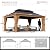 oneinmil Hardtop Gazebo,12' x 16' Galvanized Steel Double Roof,Wooden Finish Coated Aluminum Frame Canopy, Outdoor Metal Pavilion with Curtains and Netting, for Backyard, Patio and Deck