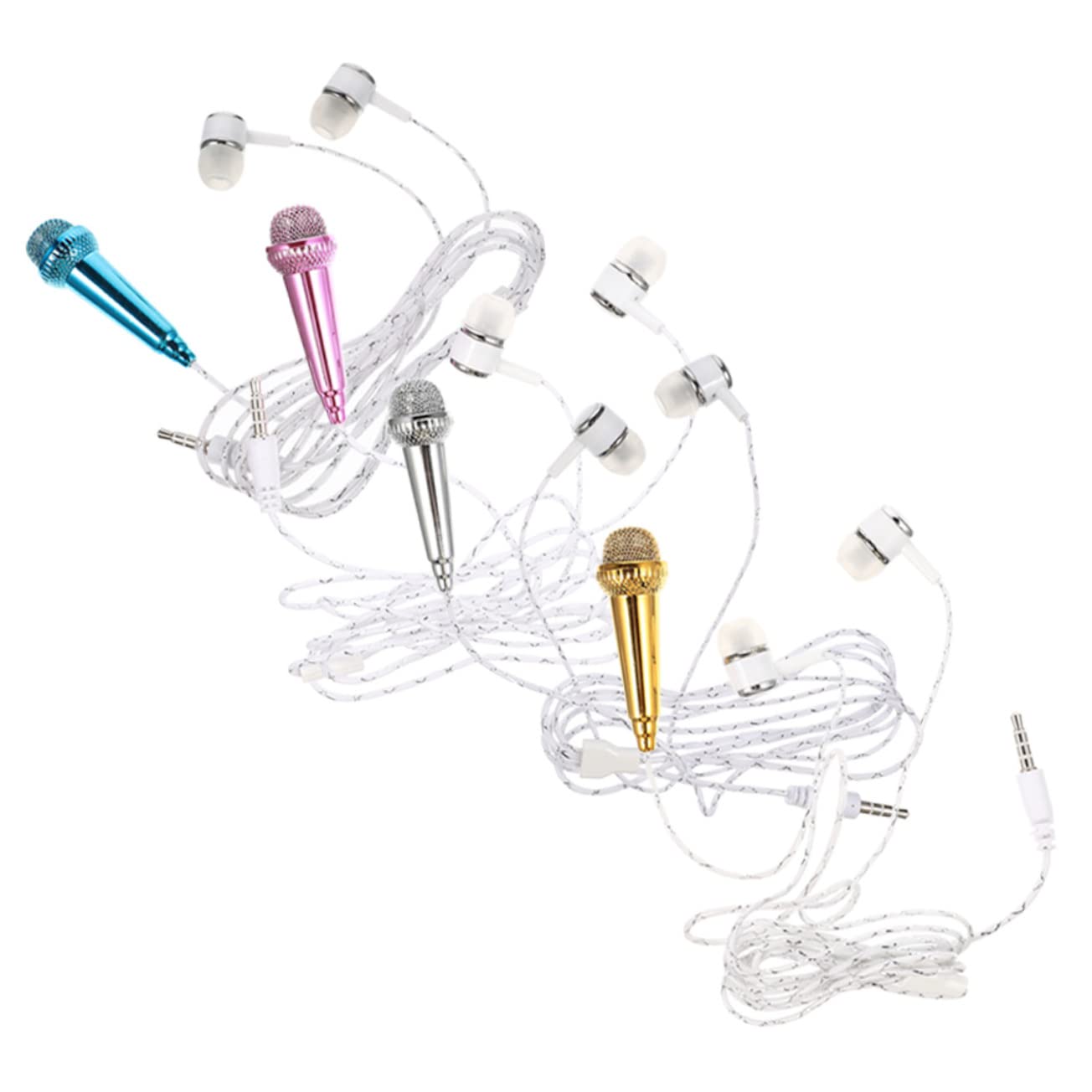 Abaodam 4pcs Tiny Microphones for Phone Laptop Portable Vocal Microphones for Singing Podcasting Video Blogging Easy Work Recording