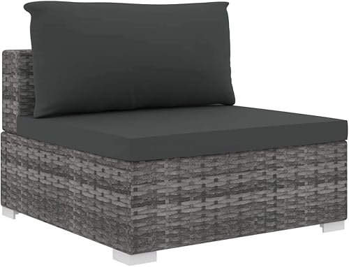 Miniatura 5 de 5 Piece Patio Lounge Set with Cushions Poly Rattan Gray, Sectional Furniture,Outdoor Patio Furniture Set, Garden Sofa Sectional Furniture Set for