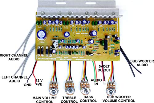Image of TECH AND TRADE 4440 TRIPLE IC BASED DIY HOME THEATER AUDIO AMPLIFIER CIRCUIT BOARD KIT (BOARD WITH BLUETOOTH MODULE AND KARAOKE KIT)
