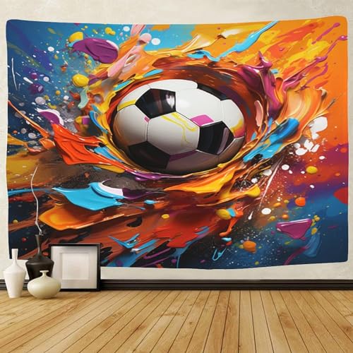 Tapisserie football 3D décoration murale tissu salon 180x230 - 2