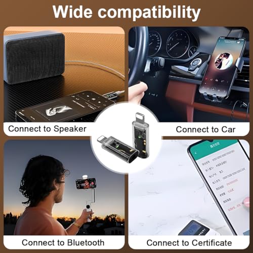 Image of Verilux Lighting to 3.5mm Audio Adapter, 40mW Output, Hi-Res Audio 16bit /48KHz, Audio Jack Converter, Supports Music Playback & Wire Control, Plug & Play Headphone Connector for iPhone and iPad
