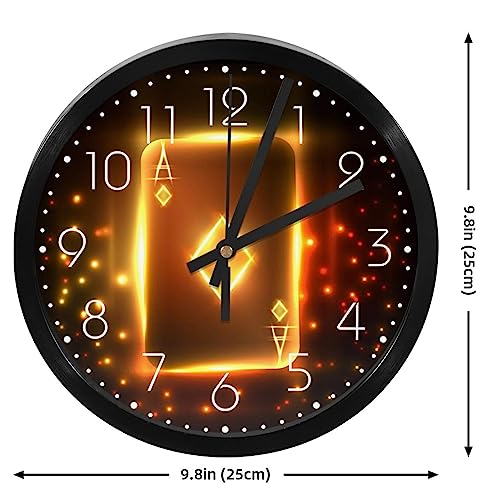 Horloge murale silencieuse à quartz As de Carreau pour bureau et cuisine - 5