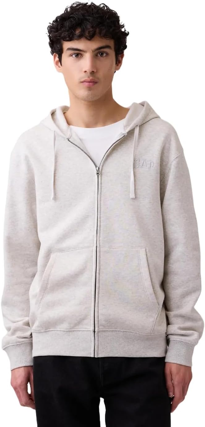GAP Men's Hi-lo Heritage Logo Full Zip Hoodie