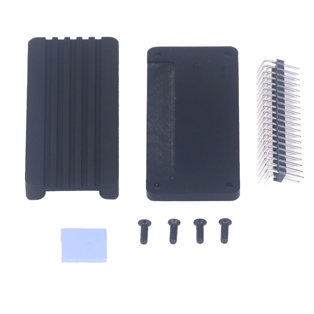 Chiffonade Aluminum Alloy Cooling Case for Raspberry Pi Zero 2W - Acrylic Bottom Shell with Bent Pin Header, Passive Heat Dissipation Chassis Kit