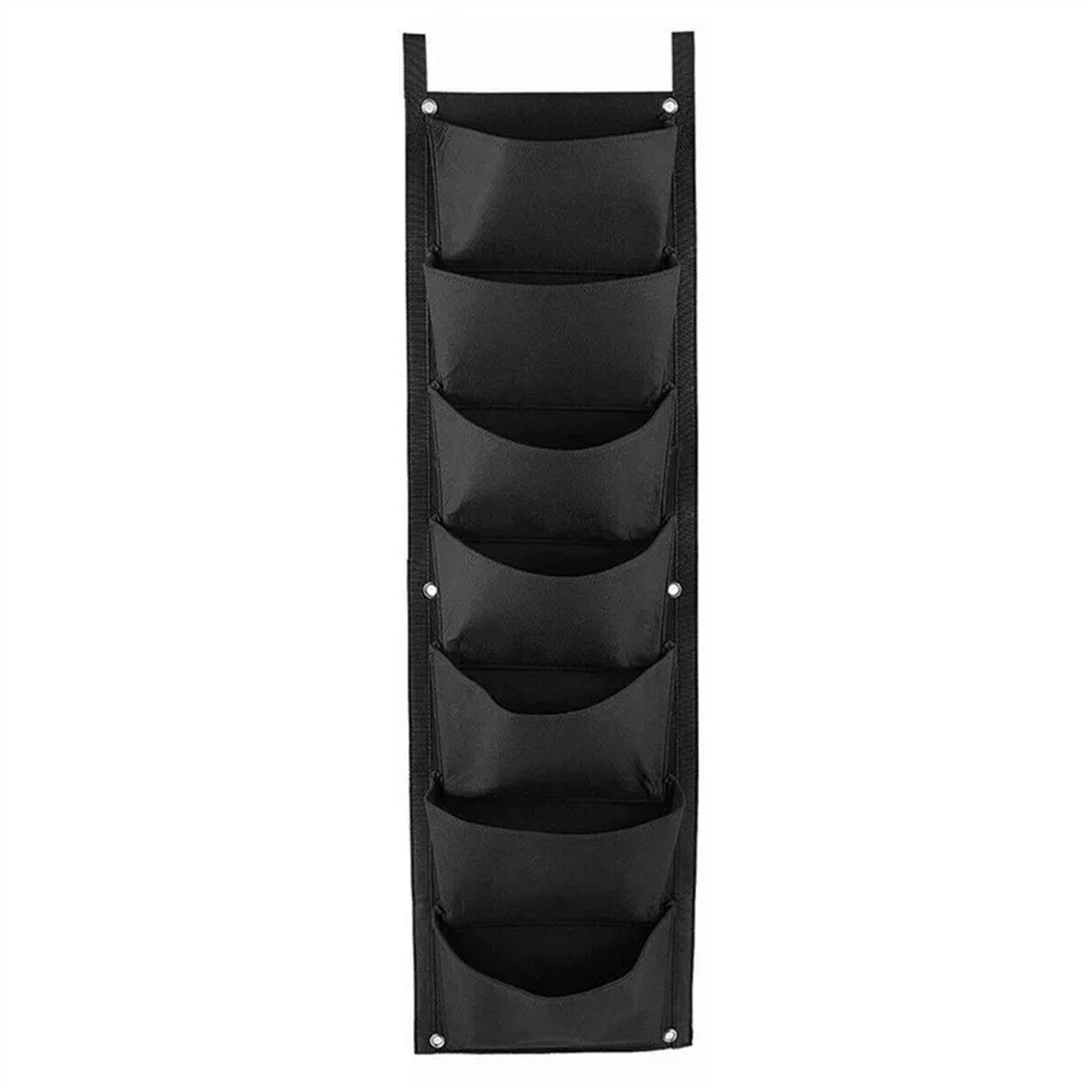 worki ogrodowe torba ogrodowa 6/7 kieszeni pionowa rosnąca torba do sadzenia filcowy wiszący kwiat pojemnik do uprawy warzyw donica ogrodowa(7 Pocket Black)