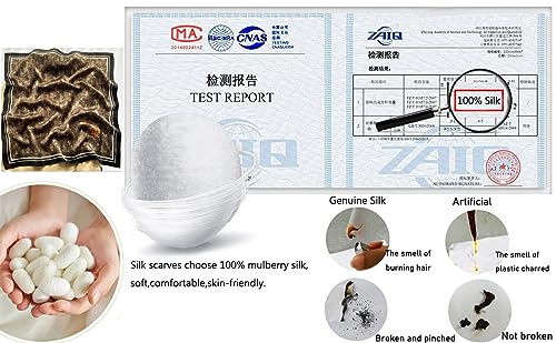 K-Elewon 100% Pure Mulberry Silk Square Scarf 27''Fashion Scarves Headscarf Natural Silk Neckerchief For Women H112