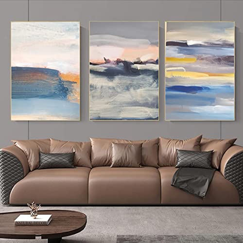 Toile peinture abstraite nordique grand format 60x80cm pour décoration salon moderne