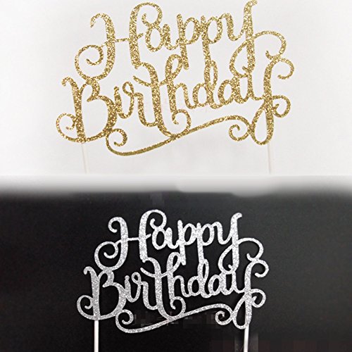 Jhtceu - Topper per torta con scritta Happy