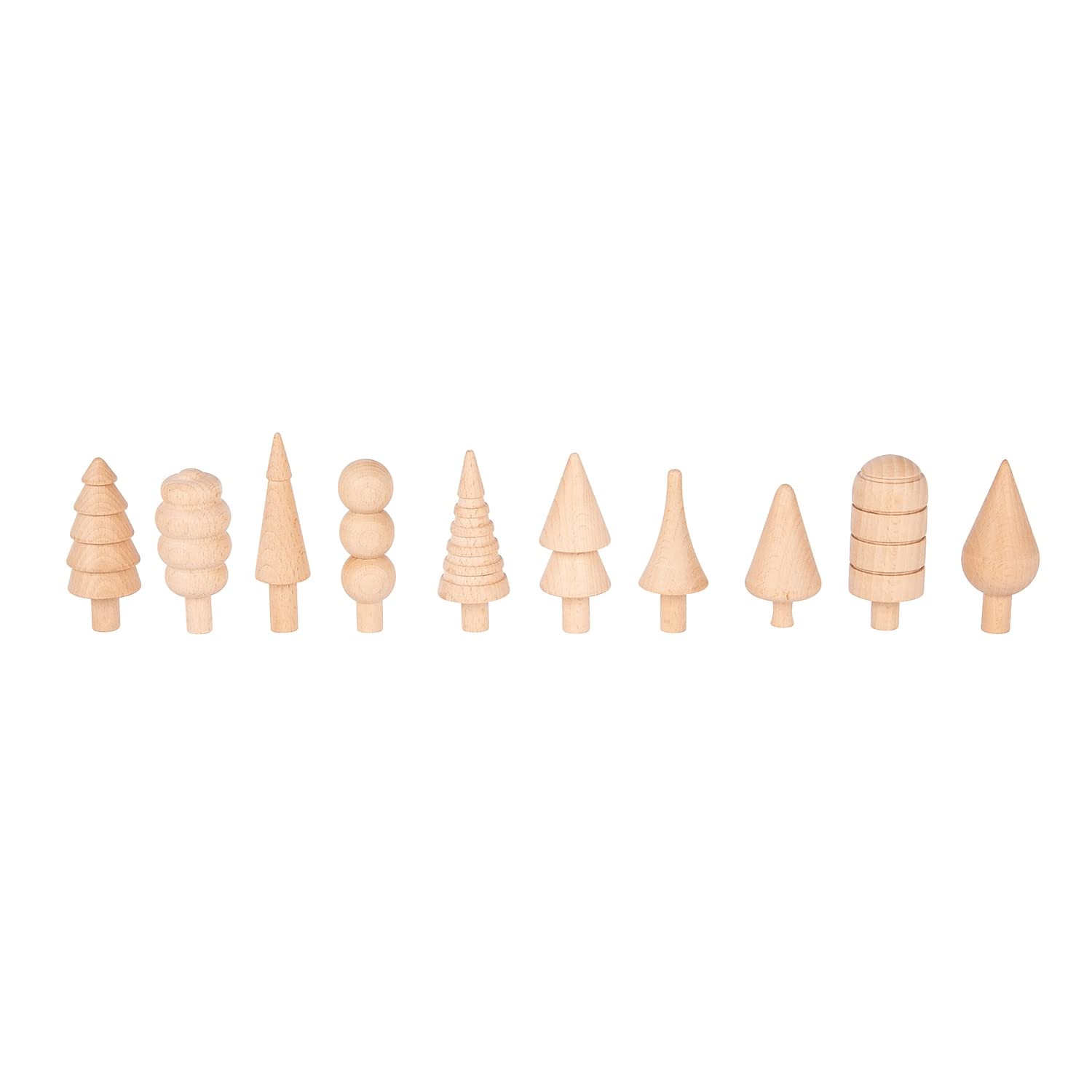 TickiT 74013 Woodland Pack of 10-Beechwood Pretend Play Tree Set