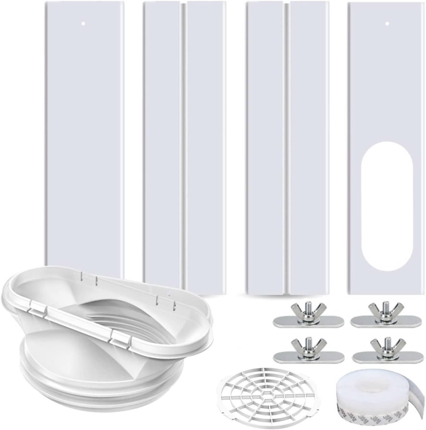 ulapithi Ac Unit Window Kit, Portable Air Conditioning Accessories Conditioner Panels Exhaust Pipe Sleeve Seal Panel for Vertical or Horizontal Window, White