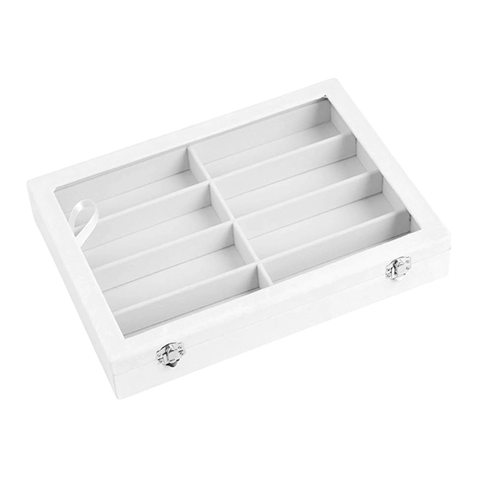 Brillenetui, Sonnenbrillen-Organizer, Elegante Aufbewahrungsbox für Damen und Herren, ideal für Zuhause, Kommode oder Schreibtisch, Weiß