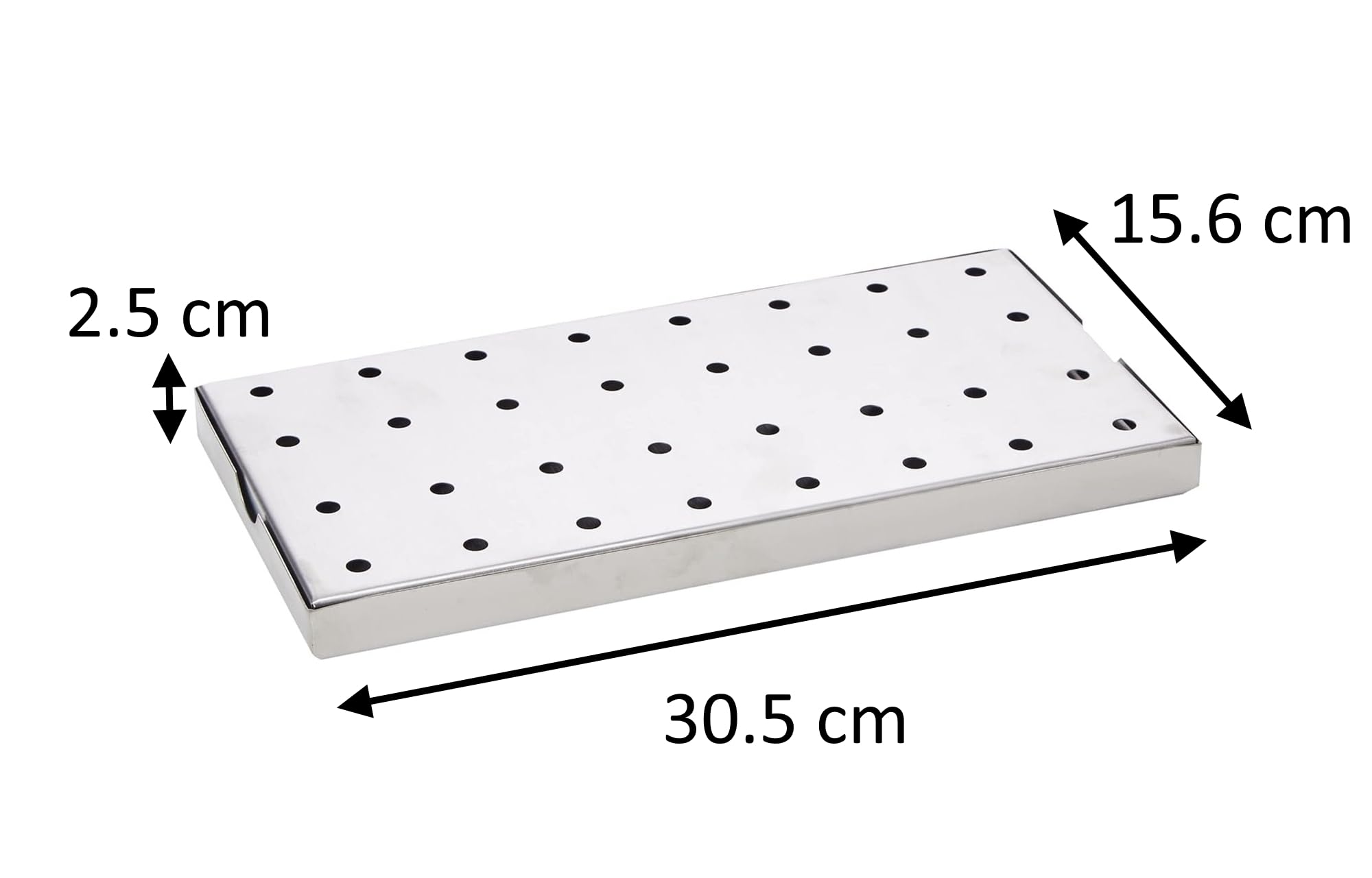 Griglia di preparazione in acciaio inox perforato dimensioni 30 x 15 cm, tappetino da bar in metallo scolapiatti barmat inox rettangolare vassoio di recupero bancone bar e ristorante