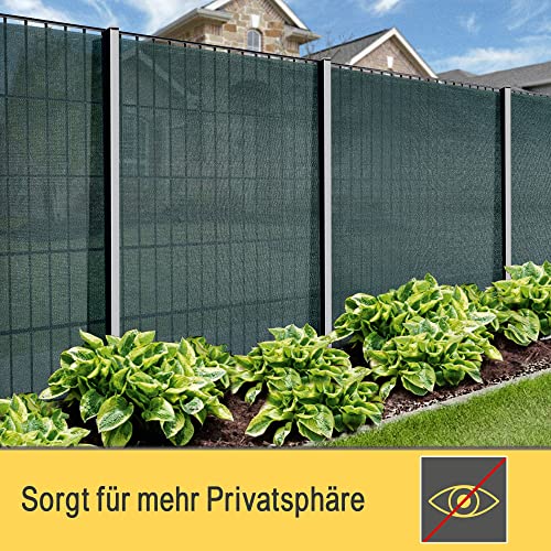 BAKAJI Sichtschutznetz 1 X 30 M – 90% Schattierung, HDPE, Grün, Mit Ösen & Kabelbindern