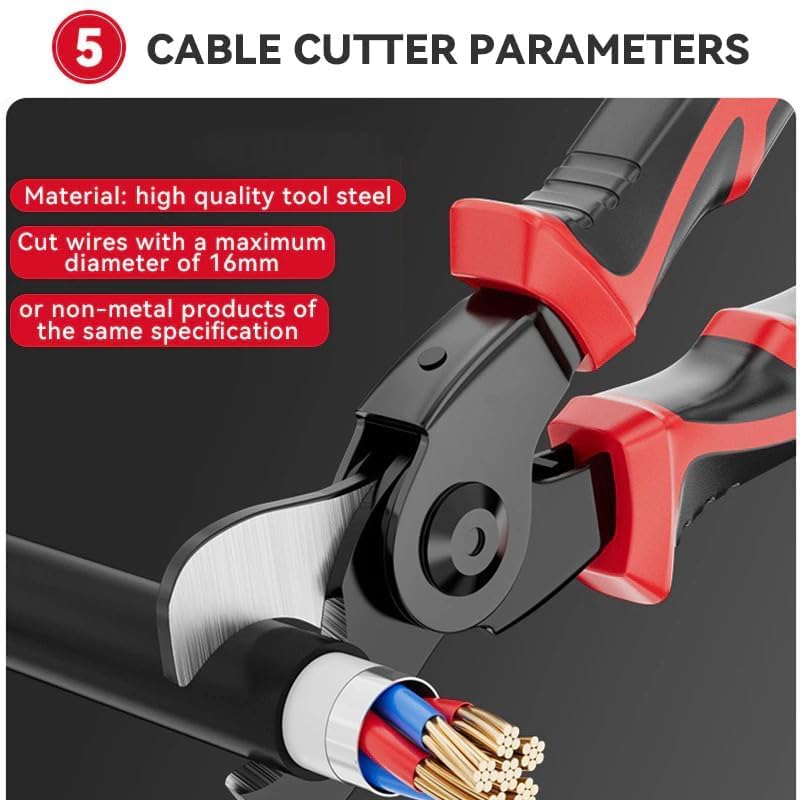 Image of REWOP Multi-function Plier Tools Made of Stainless Steel with 11 Screwdriver bits with Safety Hook, Bottle Opener, Multifunction Pliers for Outdoor Backpacking & Gifting. (5 Head Pliers)