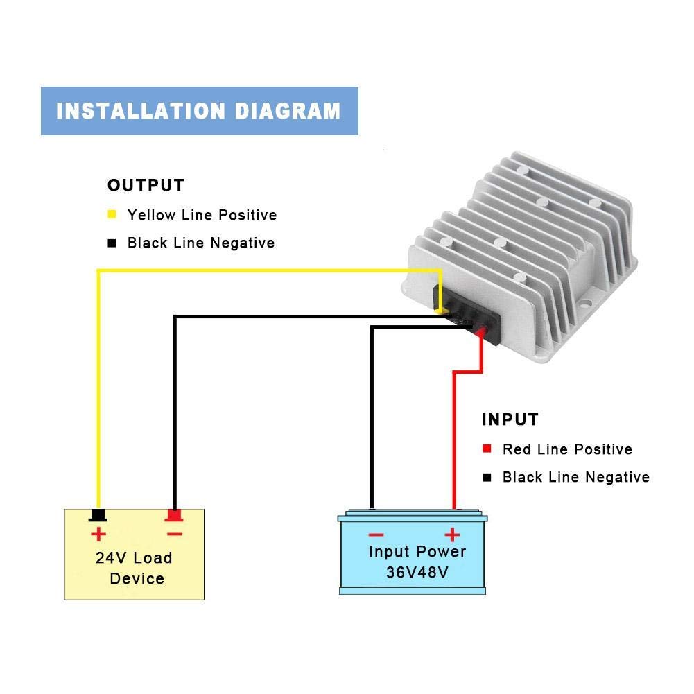 Convertitore Step-down Modulo DC-DC, Convertitore Riduttore di Tensione Regolatore di Potenza 36/48V a 24V 20A 480W per Allarmi Elettrici Automobilistici(36 / 48V a 24V 20A