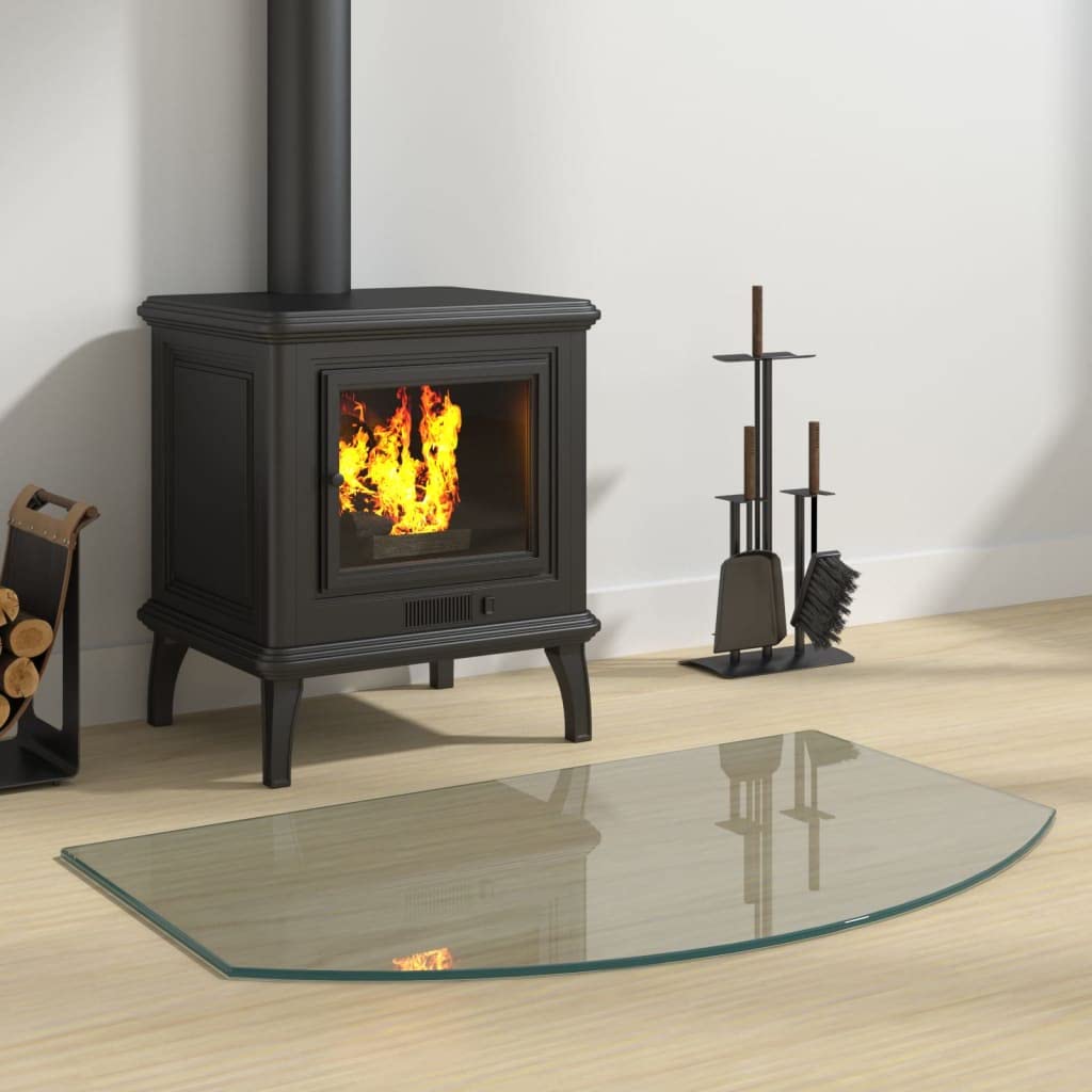 Plaque en Verre pour Cheminée, Tapis de Cheminée Plaque de Protection Anti Feu Plaque de Verre pour cheminée 80x50 cm
