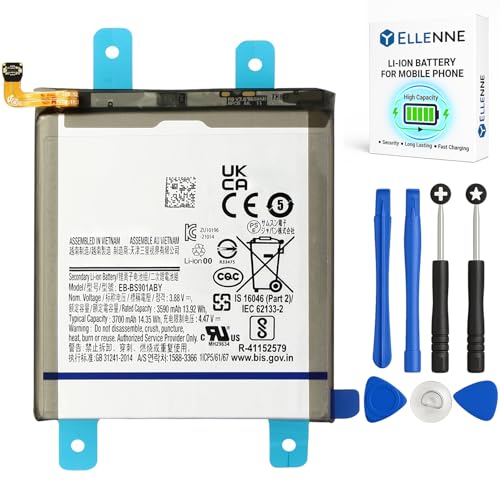 ELLENNE   Batería para Samsung Galaxy S22 SM S901 EB BS901ABY de 3700 mAh con kit de destornilladores incluido