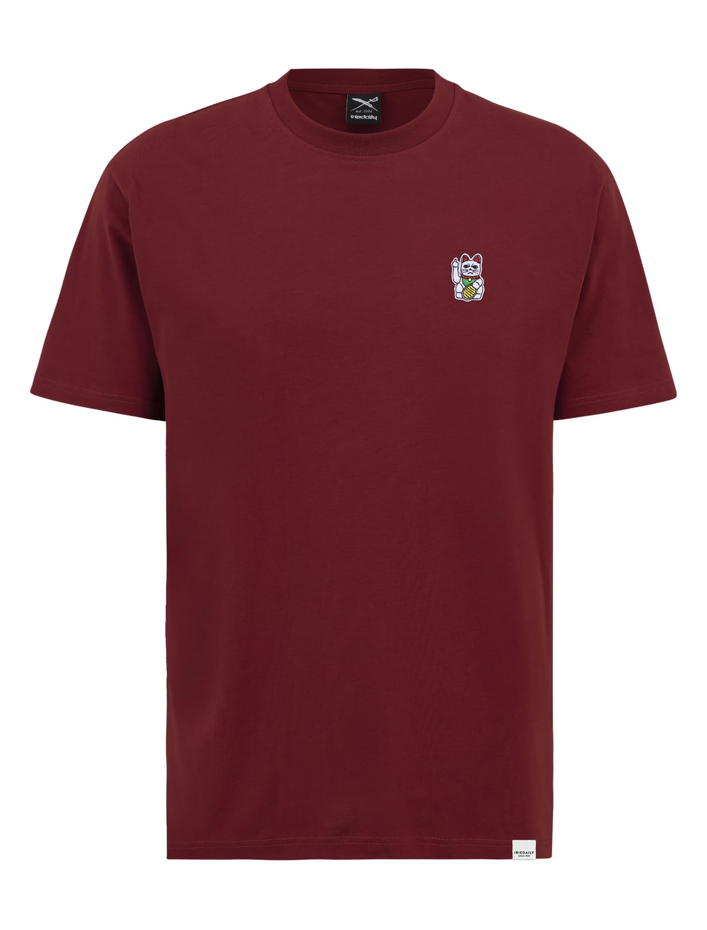IRIEDAILY Bye Bye Bye Men's Organic Cotton Regular Fit T-Shirt, Wine Red, M