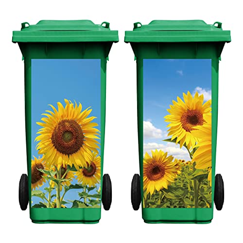 Mülltonnen-Aufkleber Set - 4 Lustige Gesichter Wasserfest & Selbstklebend