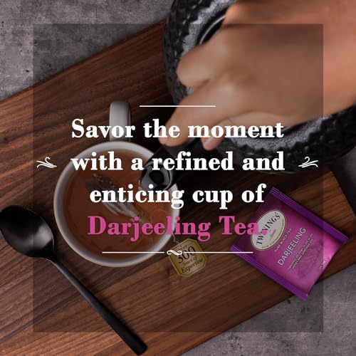Image of Twinings Darjeeling Tea - A Delicate, Dry Black Tea, Sophisticated Coffee Alternative with Less Caffeine, Individually Wrapped Tea Bags, 20 Count (Pack of 2)