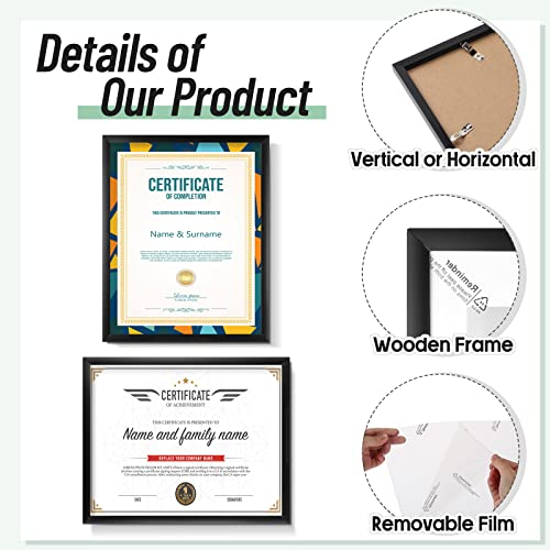 11X14 Picture Frame Set Of 20, Photo Poster Frame Bulk Wood Black Picture Frames Wall Gallery Photo Frames Without Mat Wall Mount Frame For Display Certificate #TOP2