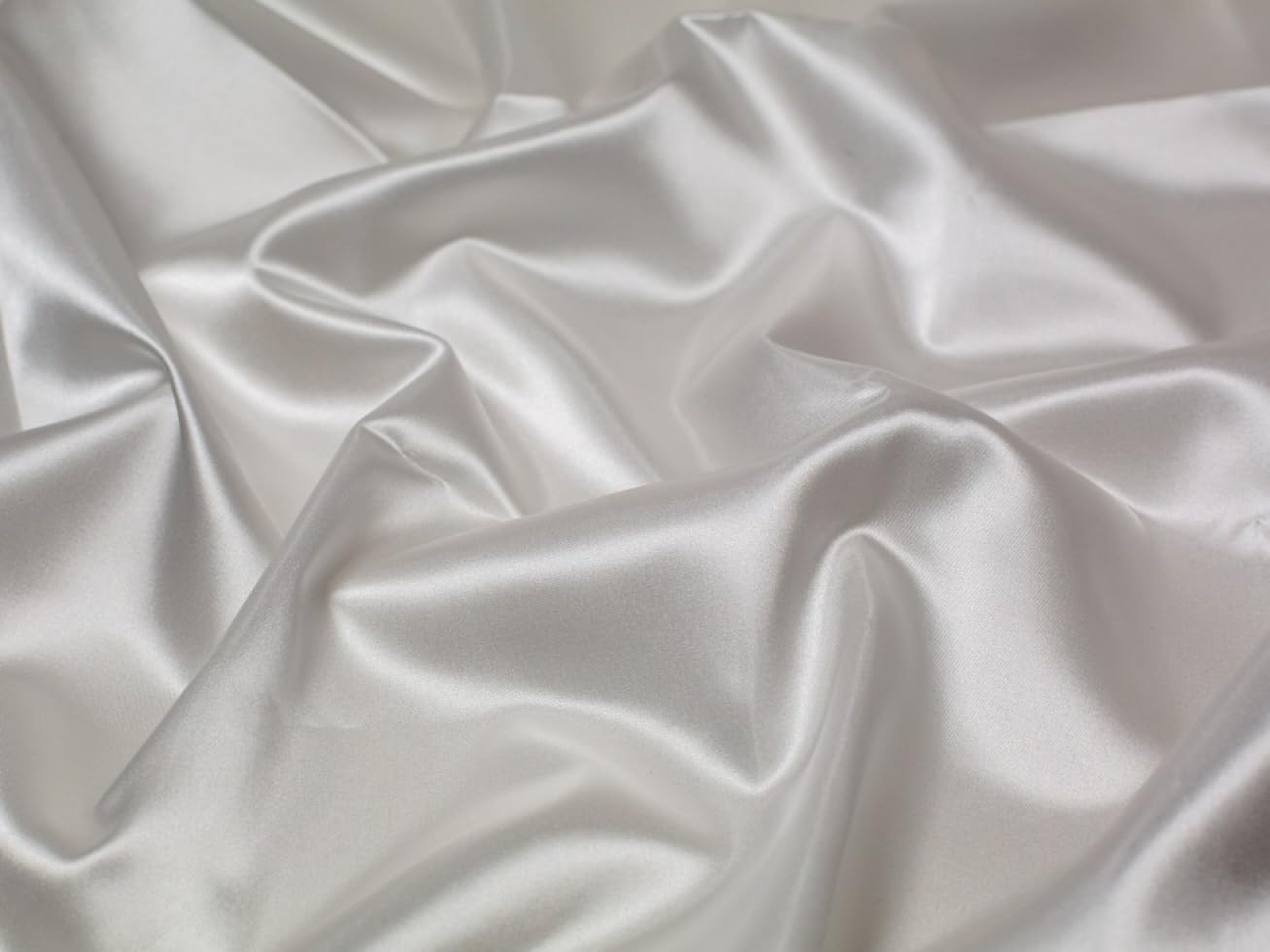 Minerva White Acetate Satin Fabric - Per Metre