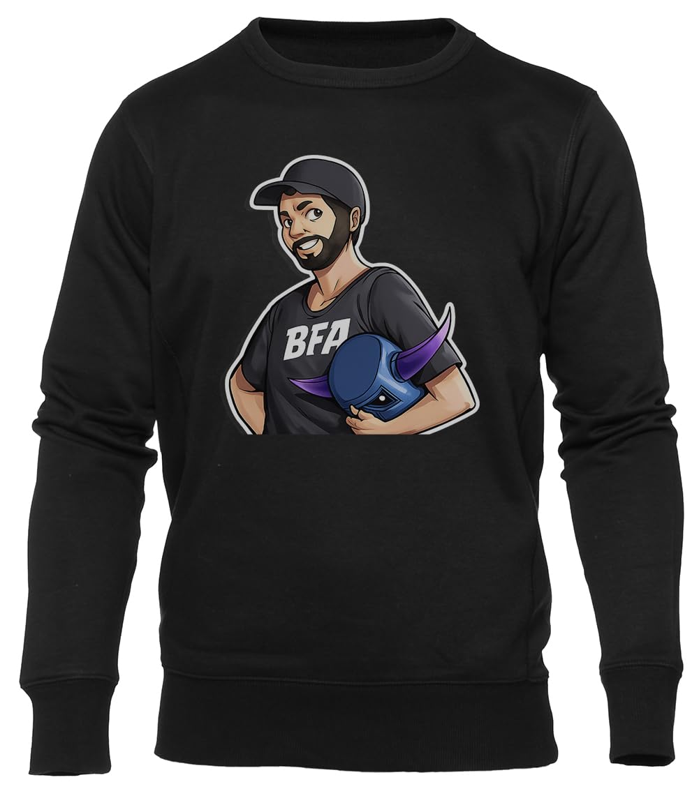 Bfa Felpa Unisex Nera con Collo Giro Unisex Black Sweatshirt Crewneck