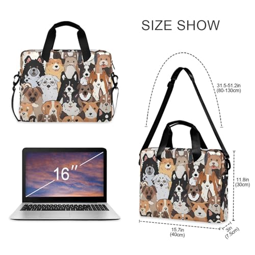 Maletín para portátil con diseño de perros, 13-15.6 pulgadas miniatura 5