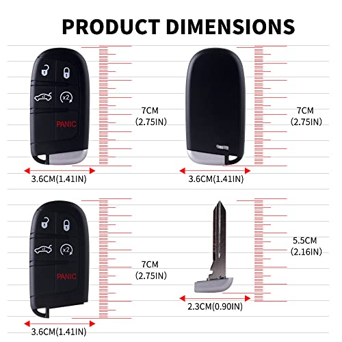 Keyless Entry Remote Car Smart Raryloy Key Fob For Dodge Charger Challenger Dart Journey Chrysler 300 M3N-40821302 #TOP5