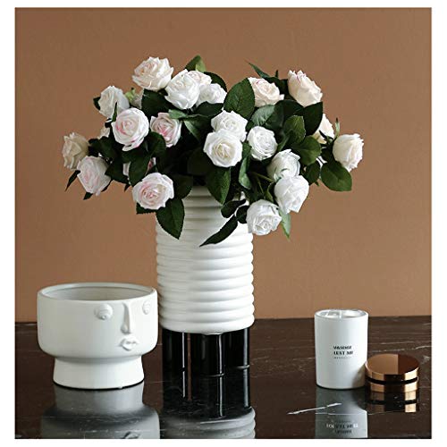 Bouquet rose simulation en soie blanche pour centre de table - 4