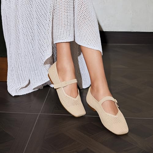 Image of VIVAIA Women's Margot Mary Jane Square-Toe Ballet Flats