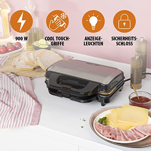 Tristar SA-3060 Sandwich Maker – Extra tiefe Grillplatten – Zwei Portionen gleichzeitig Schwarz 5