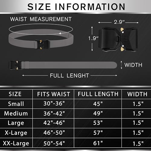 Image of TECEUM Tactical Belt - Heavy-Duty & Quick Release - Military, Work, Rigger, Duty & Utility Belt for Men