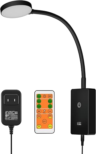 Luz de lectura LED de montaje en pared con control remoto, lámpara táctil para leer en la cama, salida USB de 5 V 2 A, CCT ajustable