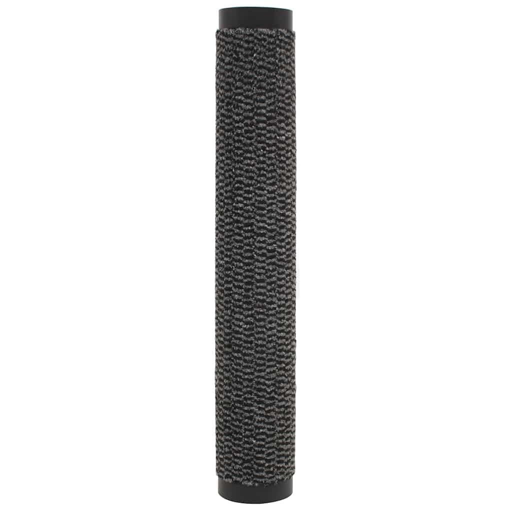 Lot de 2 Paillassons Rectangulaires 80 x 120 cm, Tapis d'Entrée en Polypropylène Tufté Antidérapant pour Maison et Bureau, Coloris Anthracite Robuste et Facile à Nettoyer