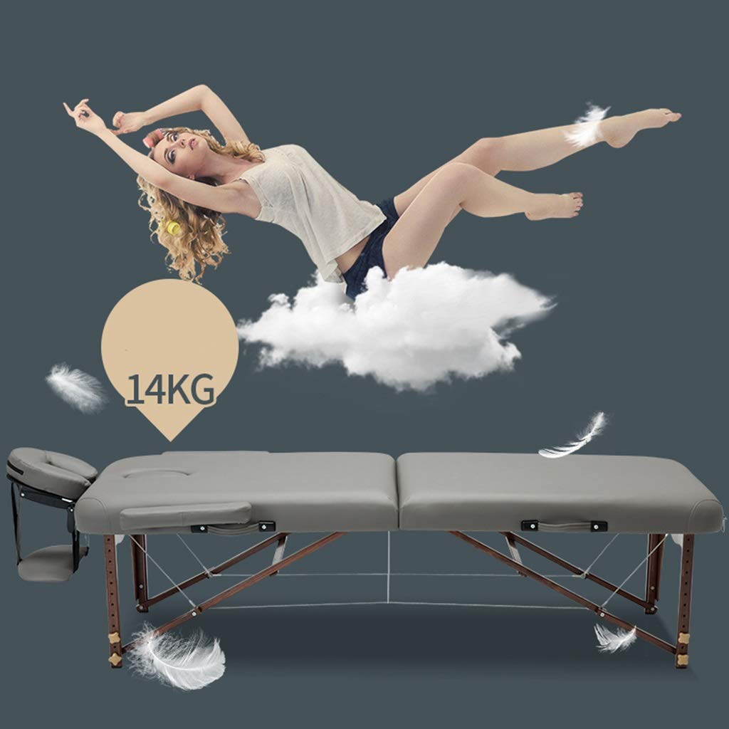 Lettino da Massaggio Pieghevole e Regolabile per Salone e Spa, Lettino per estetica Mobile con Fisioterapia e Funzione, Lettino Portatile per Uso Domestico(Grey-186 * 70 * 52