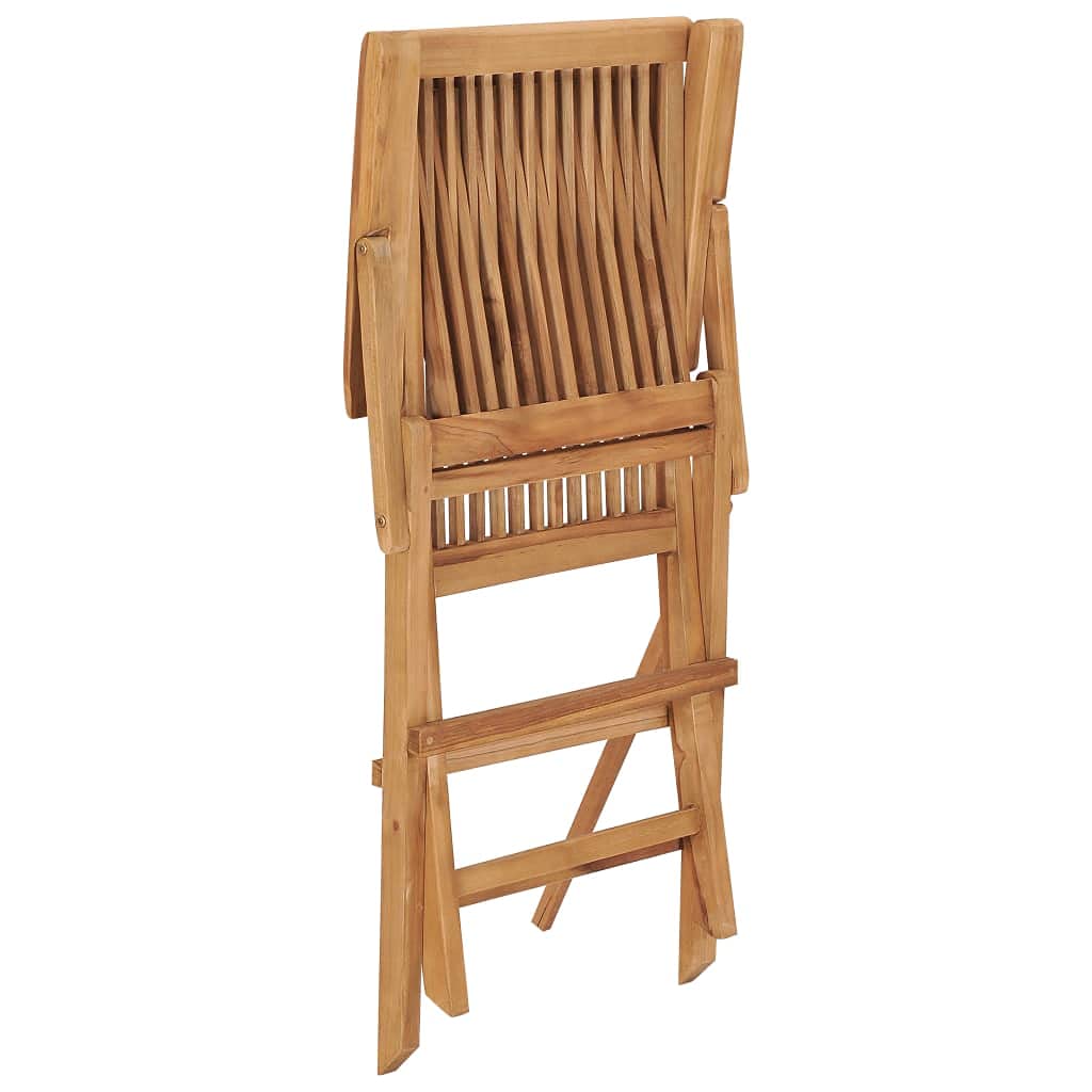 Set 8 Sedie da Giardino Pieghevoli in Legno Teak con Cuscini | Poltrone esterne salvaspazio con braccioli e morbidi imbottiti per arredare terrazzo e patio durante i pranzi all'aperto.