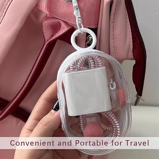 Image of Travel Cable Organizer Practical Earbud Pouch for Earphones Lipstick Earbuds 9.5cmx5.5cmx14cm White|Portable Audio & Headphones