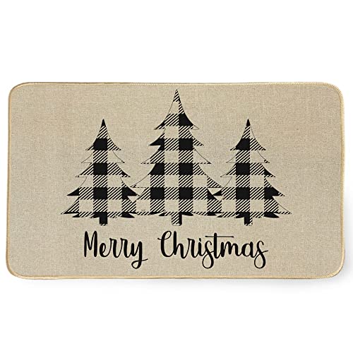Merry Christmas Decorative Doormat 17 X 29 Inch, Non-Slip And Washable Seasonal Xmas Trees Welcome Rugs For Indoor Outdoor Dm037 #TOP18